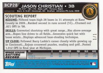 2010 Bowman - Chrome Prospects SuperFractors #BCP28 Jason Christian Back