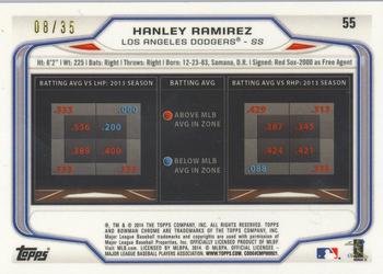 2014 Bowman Chrome - Black Static Refractors #55 Hanley Ramirez Back