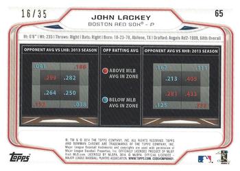 2014 Bowman Chrome - Black Static Refractors #65 John Lackey Back