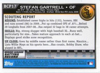 2010 Bowman - Chrome Prospects #BCP17 Stefan Gartrell Back