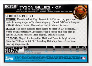 2010 Bowman - Chrome Prospects #BCP19 Tyson Gillies Back