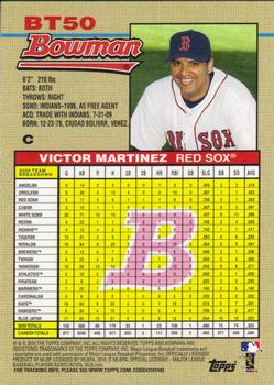 2010 Bowman - 1992 Throwbacks #BT50 Victor Martinez Back