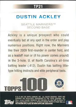 2010 Bowman - Topps 100 Prospects #TP21 Dustin Ackley Back