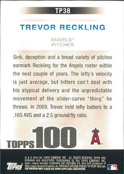 2010 Bowman - Topps 100 Prospects #TP38 Trevor Reckling Back