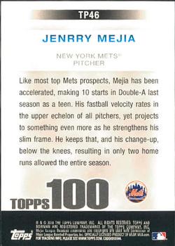 2010 Bowman - Topps 100 Prospects #TP46 Jenrry Mejia Back