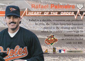 1997 Score - Heart of the Order #10 Rafael Palmeiro Back