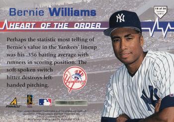1997 Score - Heart of the Order #18 Bernie Williams Back