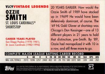 2010 Topps - Vintage Legends Collection #VLC9 Ozzie Smith Back