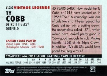 2010 Topps - Vintage Legends Collection #VLC20 Ty Cobb Back