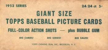 1952 Topps - Advertising Panels #NNO Monty Basgall / Johnny Wyrostek / Bob Elliott Back