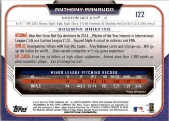2015 Bowman #122 Anthony Ranaudo Back