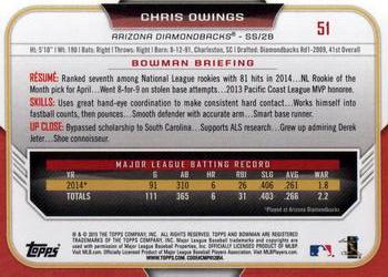 2015 Bowman #51 Chris Owings Back