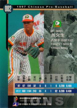 1997 CPBL C&C Series #002 Wen-Sheng Lu Back