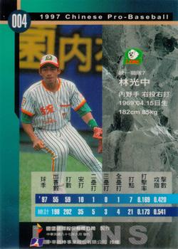 1997 CPBL C&C Series #004 Kuang-Chung Lin Back