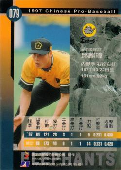 1997 CPBL C&C Series #079 Chi-Chang Chiu Back