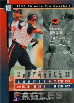 1997 CPBL C&C Series #188 Chun-Chieh Huang Back