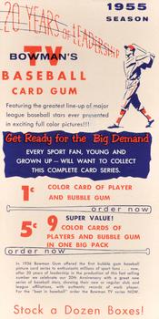1955 Bowman - Advertising Strips #NNO Mickey Mantle / Steve Gromek / Milt Bolling Back