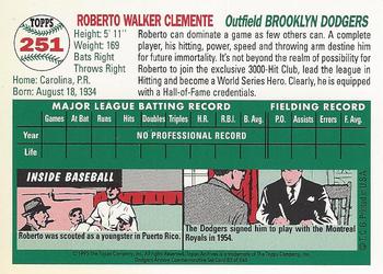 1995 Topps Archives Brooklyn Dodgers #82 Roberto Clemente Back