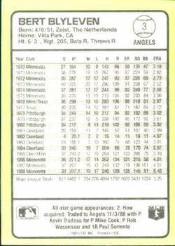 1989 Donruss Baseball's Best #3 Bert Blyleven Back