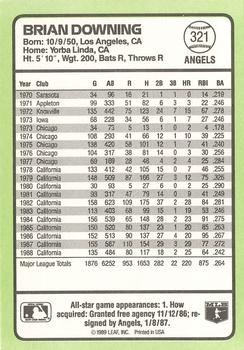 1989 Donruss Baseball's Best #321 Brian Downing Back