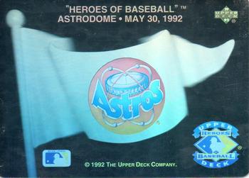 1992 Upper Deck - Heroes of Baseball Pennant Holograms #NNO Houston Astros Front