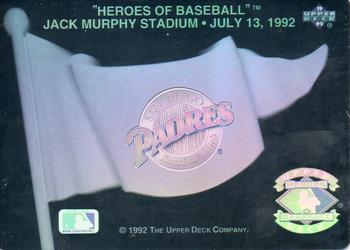 1992 Upper Deck - Heroes of Baseball Pennant Holograms #NNO San Diego Padres Front