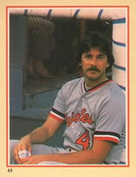 1984 Fleer Star Stickers #63 Mike Flanagan Front
