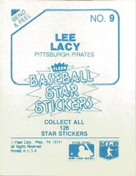 1985 Fleer Star Stickers #9 Lee Lacy Back