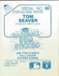 1985 Fleer Star Stickers #68 Tom Seaver Back
