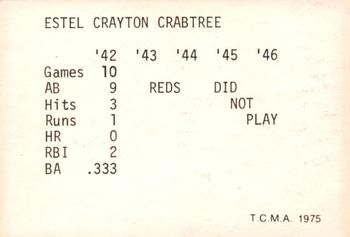 1975 TCMA 1942-1946 St. Louis Cardinals #NNO Estel Crabtree Back