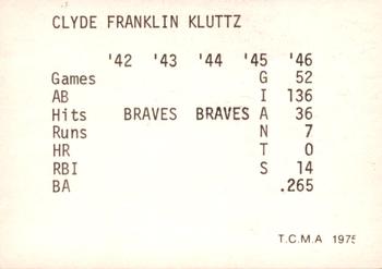 1975 TCMA 1942-1946 St. Louis Cardinals #NNO Clyde Kluttz Back
