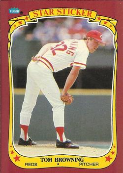 1986 Fleer Star Stickers #14 Tom Browning Front