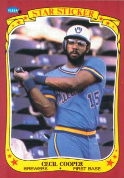 1986 Fleer Star Stickers #26 Cecil Cooper Front