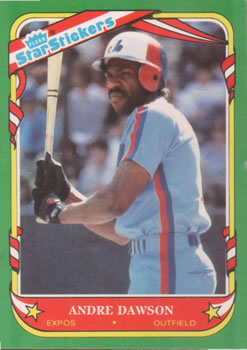 1987 Fleer Star Stickers #33 Andre Dawson Front