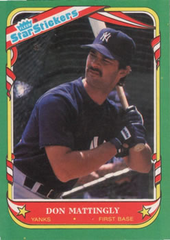 1987 Fleer Star Stickers #74 Don Mattingly Front