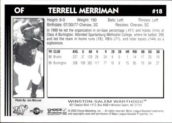 2000 Choice Winston-Salem Warthogs Update #18 Terrell Merriman Back