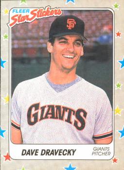 1988 Fleer Star Stickers #127 Dave Dravecky Front