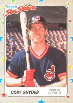 1988 Fleer Star Stickers #21 Cory Snyder Front