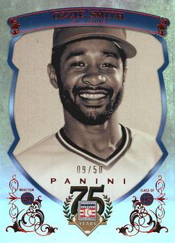 2014 Panini Hall of Fame 75th Year Anniversary - Blue Frame Red #85 Ozzie Smith Front
