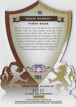 2014 Panini Hall of Fame 75th Year Anniversary - Crusades Orange Die Cut #86 Eddie Murray Back