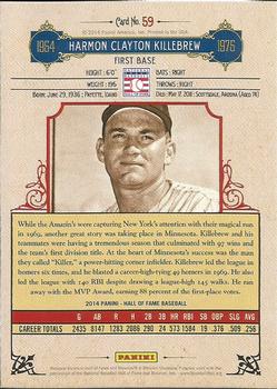 2014 Panini Hall of Fame 75th Year Anniversary - Red Frame Blue #59 Harmon Killebrew Back