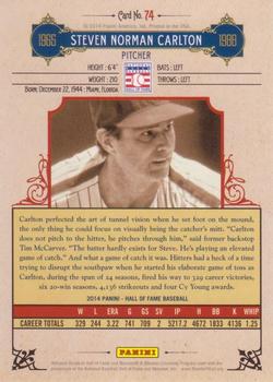 2014 Panini Hall of Fame 75th Year Anniversary - Red Frame Blue #74 Steve Carlton Back