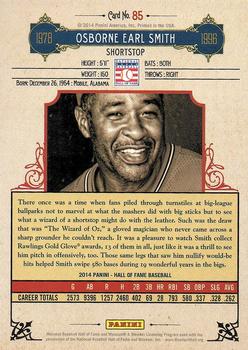 2014 Panini Hall of Fame 75th Year Anniversary - Red Frame Blue #85 Ozzie Smith Back