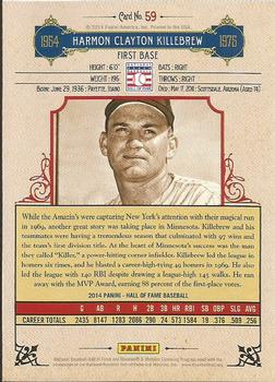 2014 Panini Hall of Fame 75th Year Anniversary - Red Frame Red #59 Harmon Killebrew Back