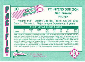 1991 Pacific Senior League #10 Ken Kravec Back