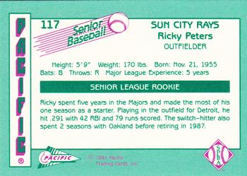 1991 Pacific Senior League #117 Ricky Peters Back
