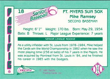 1991 Pacific Senior League #18 Mike Ramsey Back