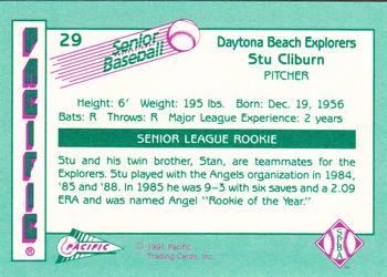 1991 Pacific Senior League #29 Stu Cliburn Back