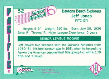 1991 Pacific Senior League #32 Jeff Jones Back