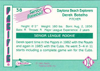 1991 Pacific Senior League #38 Derek Botelho Back